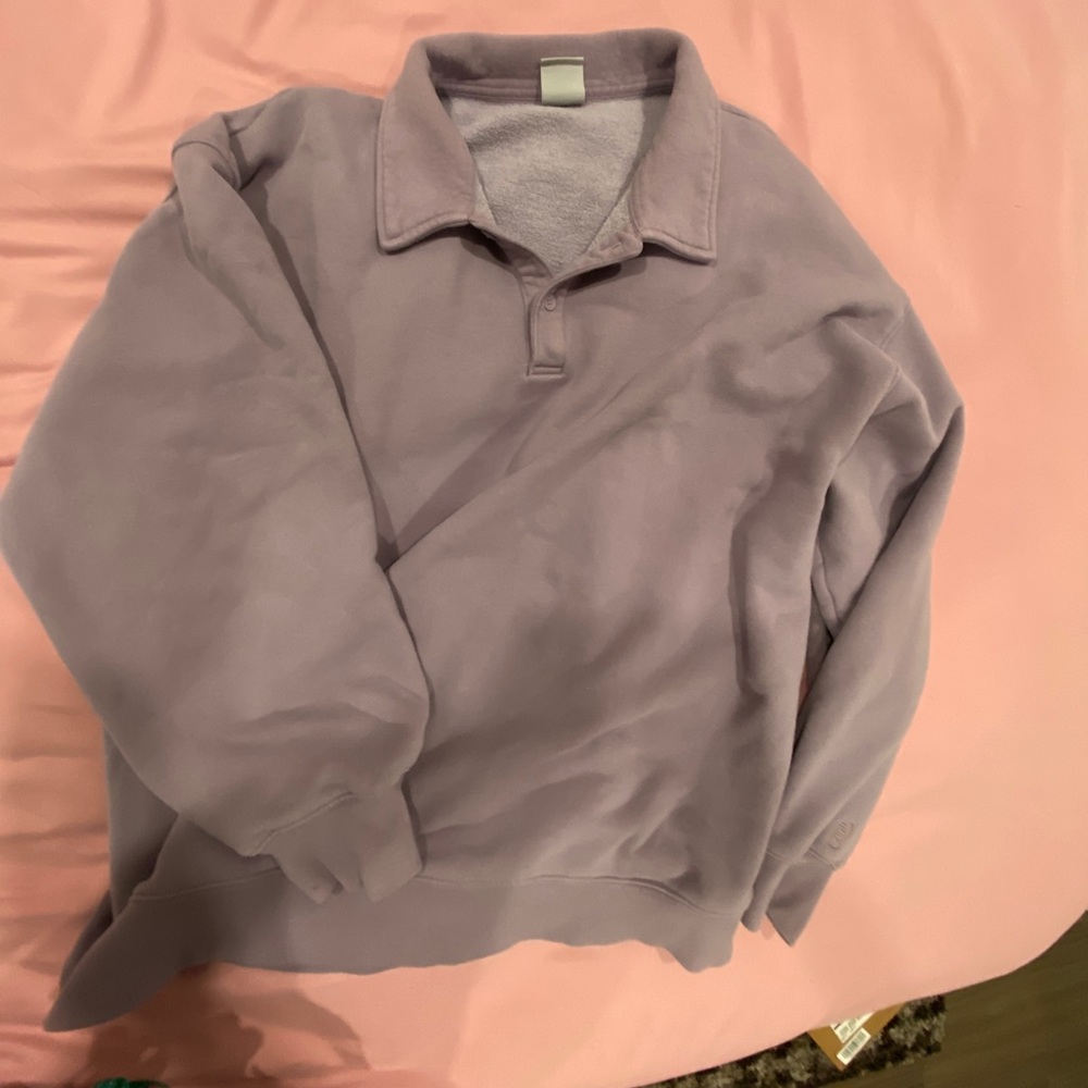 Aritizia Cozy Fleece Boyfriend Polo Sweatshirt